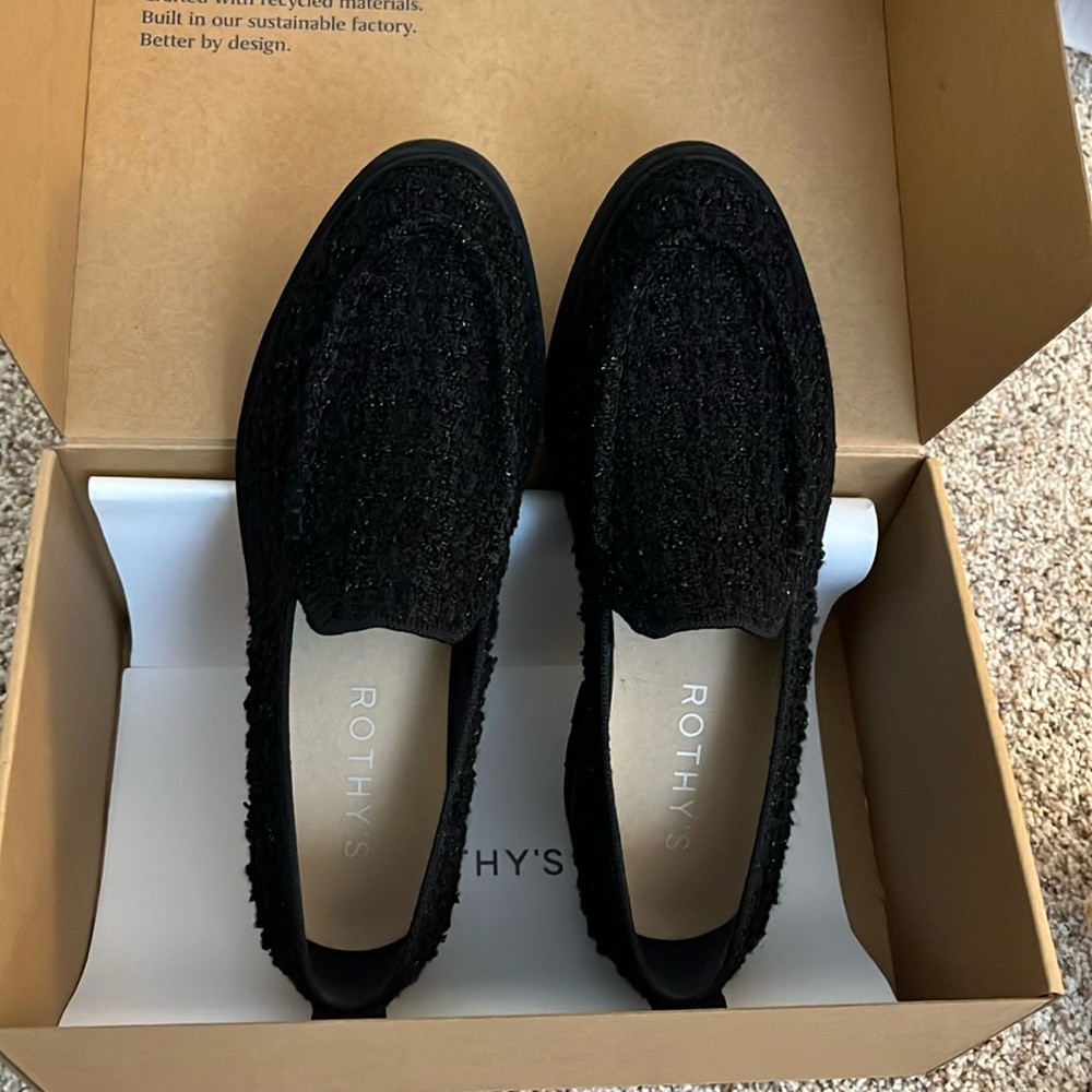 Rothy’s Lug Loafer - Black Boucle